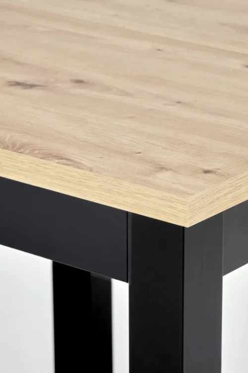Stół rozkładany Qubik 80-200 cm dąb artisan z czarnymi nogami