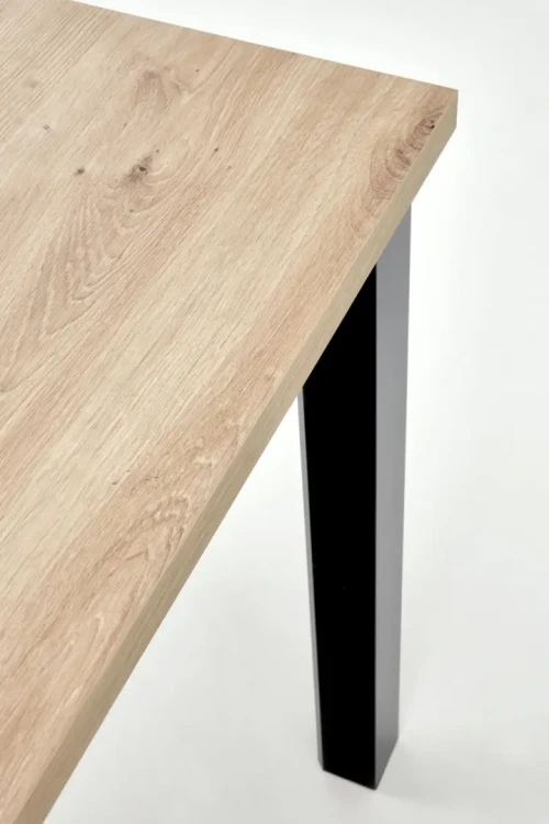 Stół rozkładany Qubik 80-200 cm dąb artisan z czarnymi nogami