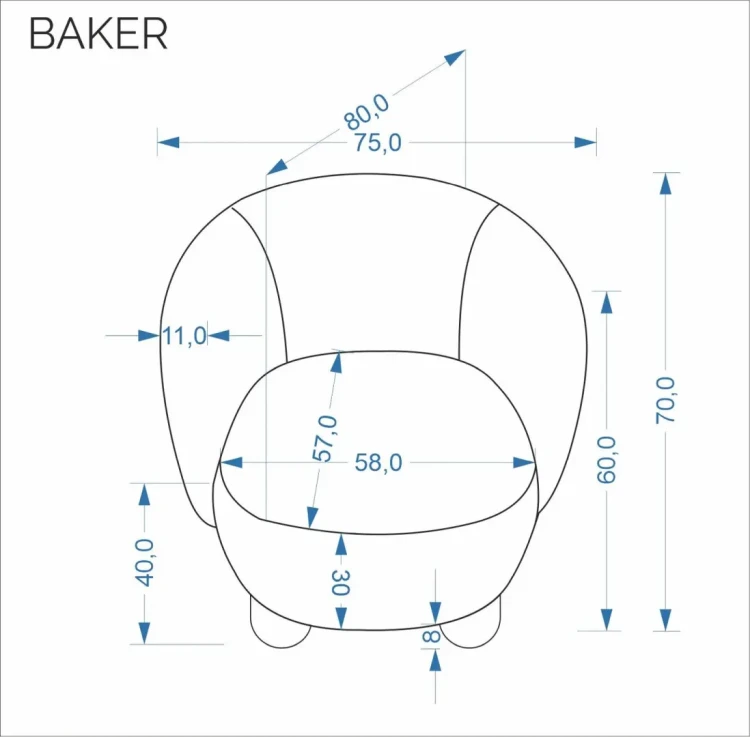 Fotel wypoczynkowy Baker beżowy z tkaniny Raven
