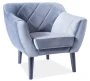 Fotel tapicerowany Karo 1 Velvet wenge - szary Bluvel 14