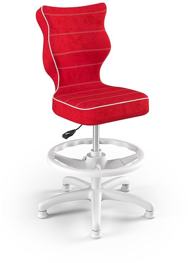 Fotel biurowy z podnóżkiem Petit W Visto dziecięcy wzrost 133-159 cm Czewony