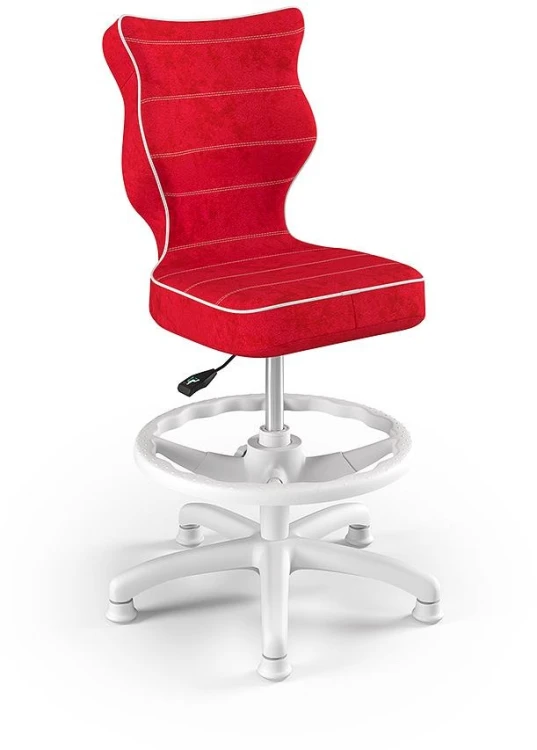 Fotel biurowy z podnóżkiem Petit W Visto dziecięcy wzrost 133-159 cm Czewony