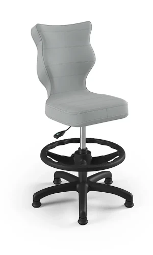 Krzesło dziecięce Petit z podnóżkiem wzrost 133-159 cm tkanina velvet podstawa czarna VT03