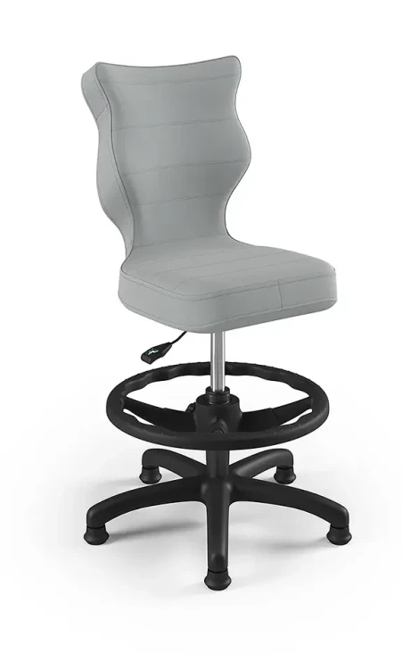 Krzesło dziecięce Petit z podnóżkiem wzrost 133-159 cm tkanina velvet podstawa czarna VT03
