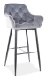 Hoker tapicerowany Cherry H-1 Velvet Bluvel 14 szary