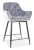 Hoker tapicerowany Cherry H-2 Velvet Bluvel 14 szary