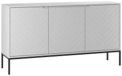 Komoda Aspen III 150 cm trzydrzwiowa z frezowanymi frontami do salonu biała
