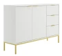 Komoda Austin 150 cm z 3 szufladami do salonu biały/złoty