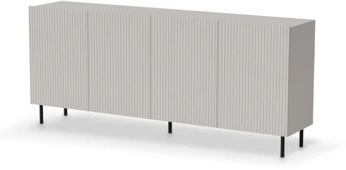 Komoda Paxos 2 ryflowane fronty do salonu 180 cm kaszmir/czarny