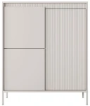 Komoda wysoka Senso 3-drzwiowa z ryflowanym frontem 103 cm beżowa