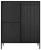 Komoda wysoka Senso 3-drzwiowa z ryflowanym frontem 103 cm czarna
