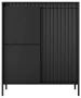 Komoda wysoka Senso 3-drzwiowa z ryflowanym frontem 103 cm czarna
