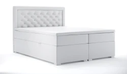 Łóżko kontynentalne Glamour z pojemnikiem 200x200 dwuosobowe tapicerowane