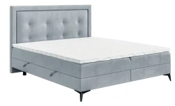 Łóżko kontynentalne Hugo z pojemnikami 160x200 dwuosobowe tapicerowane