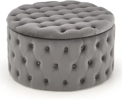 Pufa Nunez 70 cm ze schowkiem velvet popielata 