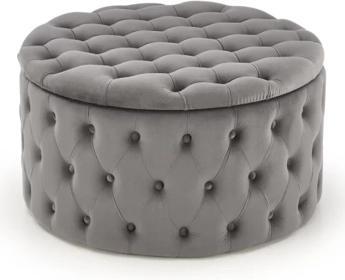 Pufa Nunez 70 cm ze schowkiem velvet popielata