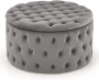Pufa Nunez 70 cm ze schowkiem velvet popielata