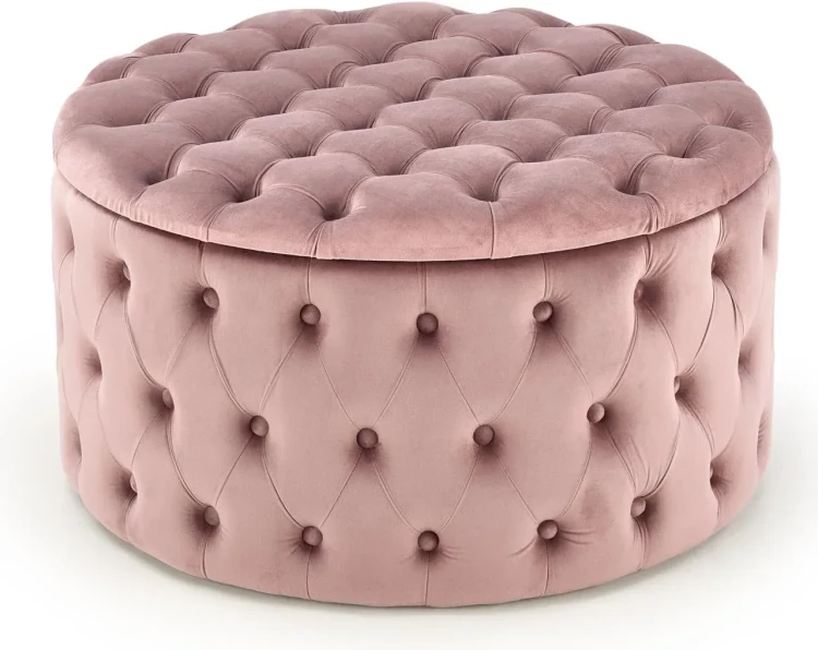 Pufa Nunez 70 cm ze schowkiem velvet różowa