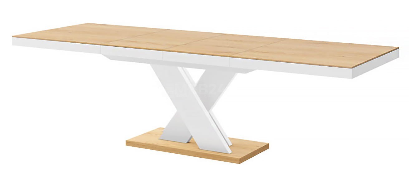 Stół rozkładany XENON LUX 160-256 dąb/ biały
