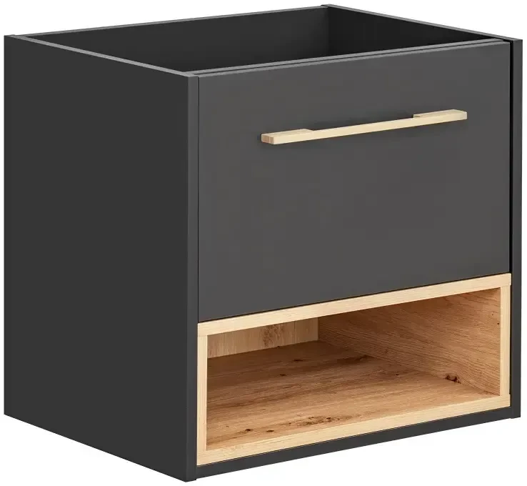 Szafka pod umywalkę 60 cm BORNEO szary cosmos / dąb artisan