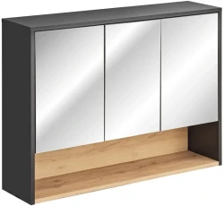 Szafka łazienkowa z lustrem 100 cm BORNEO szary cosmos / dąb artisan