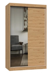 Szafa przesuwna Iga z lustrem do sypialni 120 cm dąb artisan