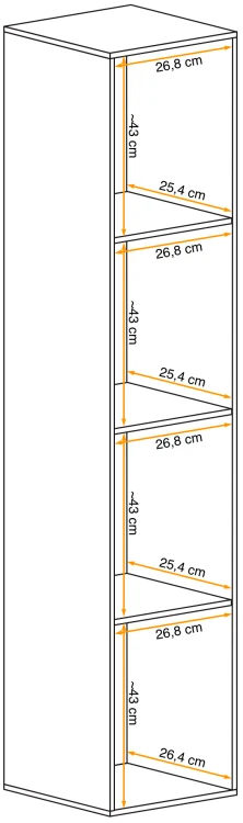 Szafka wisząca Switch I 30 cm z 3 półkami do salonu dąb wotan