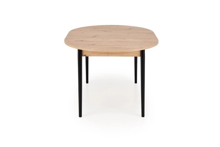 Stół rozkładany Pivot okrągły do jadalni 102-142 cm dąb artisan/czarny
