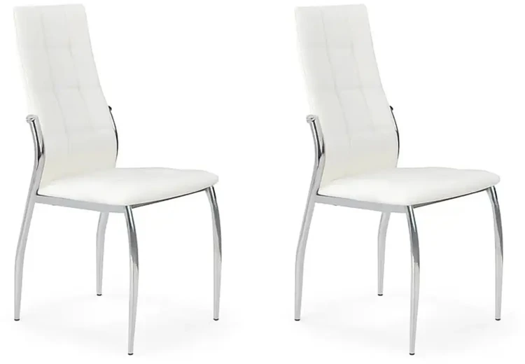Krzesło K209 eco skóra do jadalni białe komplet 2 szt. OUTLET