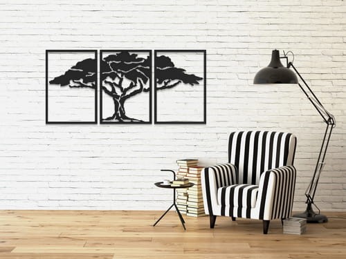 Metalowa dekoracja ścienna Drzewo małe