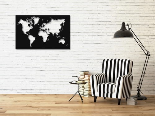 Metalowa dekoracja ścienna Mapa mała
