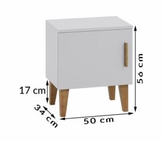 Szafka nocna z półką KUBI biała