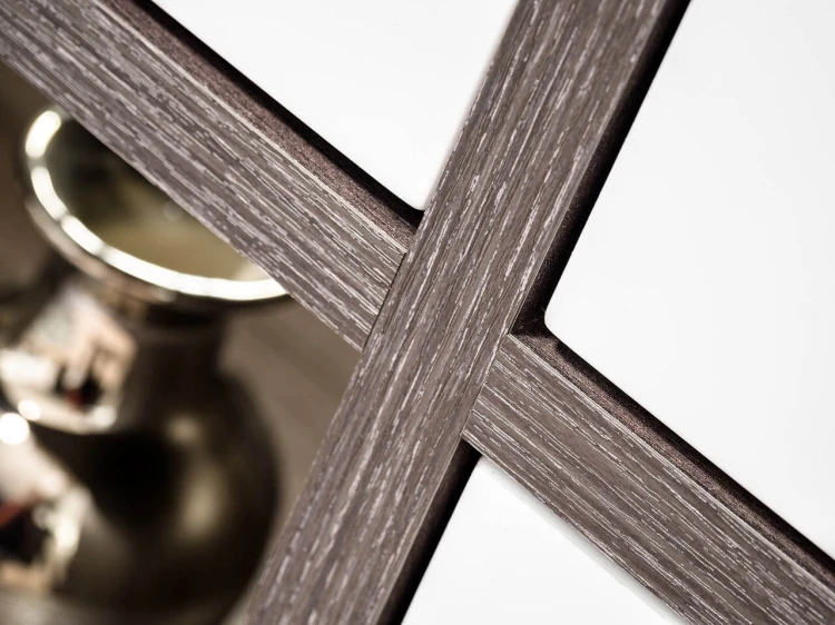 Komoda podświetlana Cross biały/biały połysk/Perla Elm