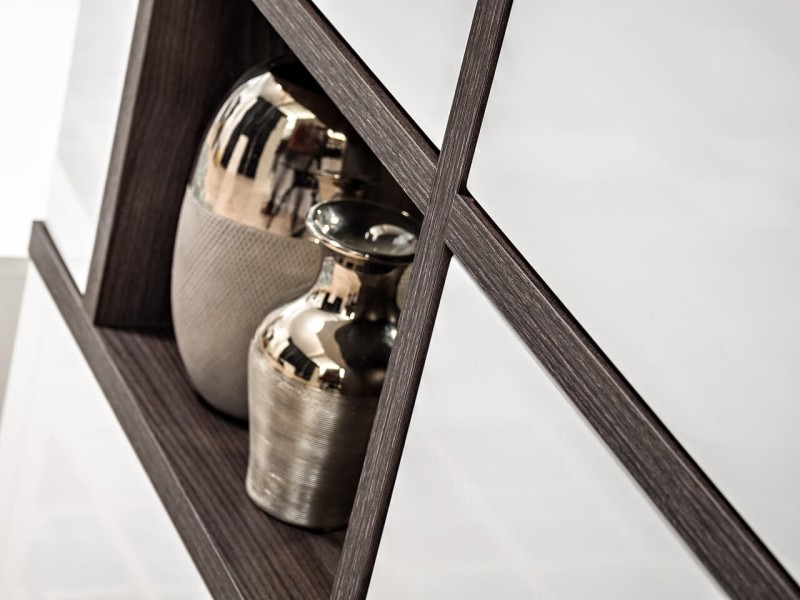 Meblościanka Cross biały/biały połysk/Perla Elm