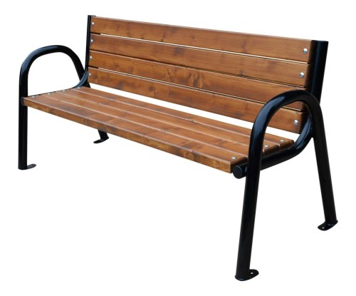 Ławka stalowa z oparciem rura 150