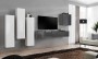 Meblościanka Switch III korpus biały mat i grafit mat / front biały i grafit połysk