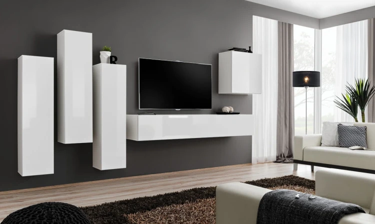 Meblościanka Switch III korpus biały mat / front biały połysk