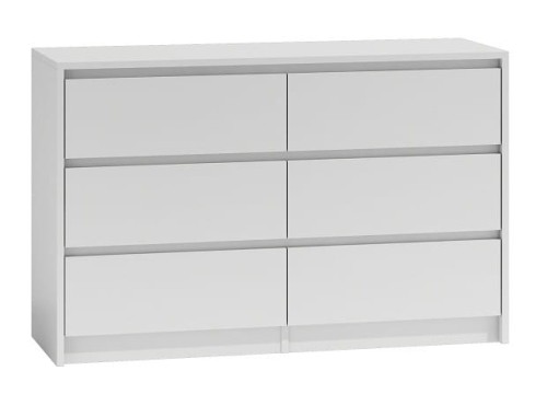 Komoda Karol 6 szuflad 120cm Biała