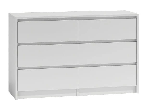 Komoda Karol 6 szuflad 120cm Biała