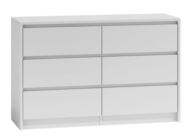 Komoda Karol 6 szuflad 120cm Biała