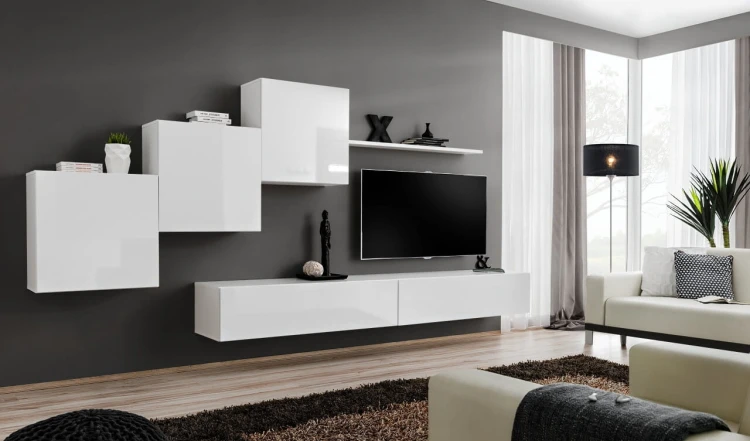 Meblościanka Switch  X korpus biały mat / front biały połysk