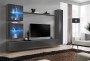 Meblościanka Switch XVIII  korpus grafit mat / front grafit połysk