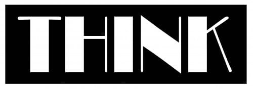 Metalowa dekoracja ścienna Think