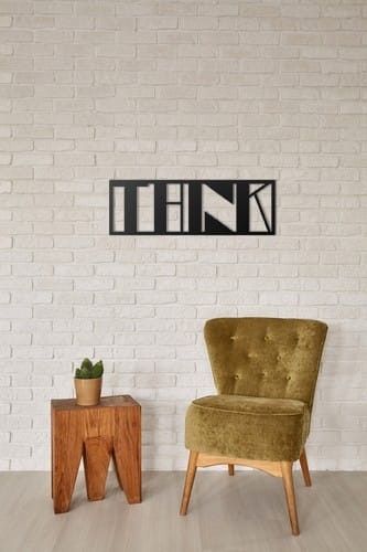 Metalowa dekoracja ścienna Think negatyw