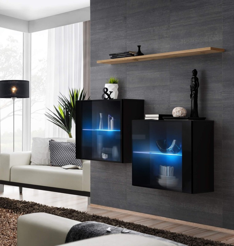 korpus czarny mat i wotan / front czarny połysk