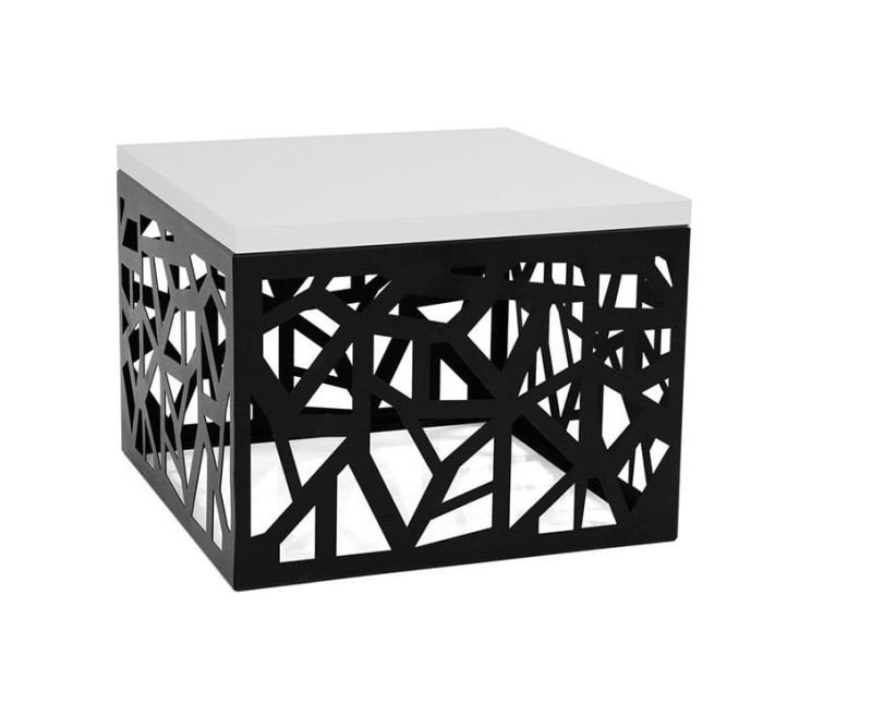 Ażurowy Stolik kawowy Bronks biały połysk