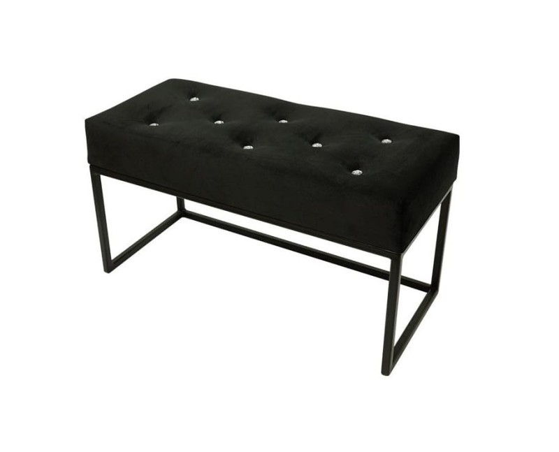 Pufa glamour mała Queens Czarna