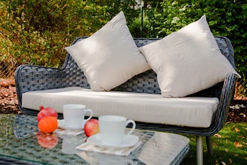 Zestaw mebli ogrodowych Alfredo z technorattanu szary melanż