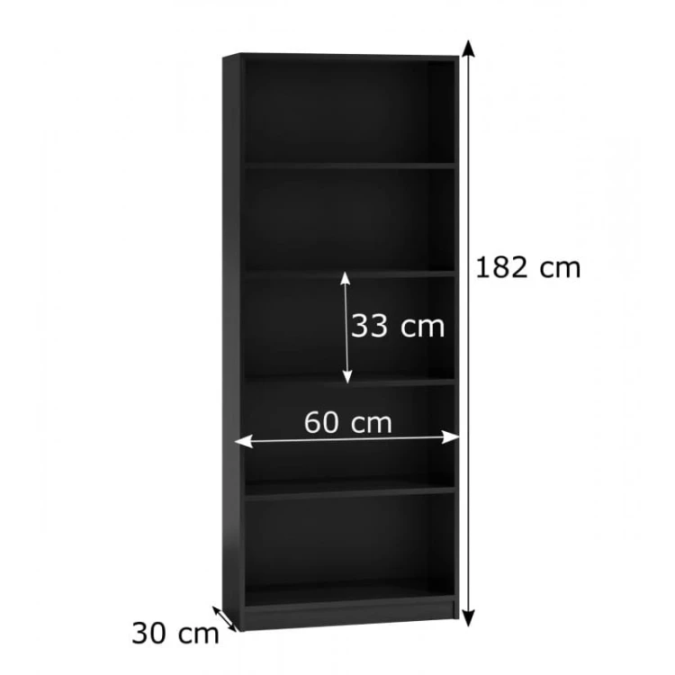 Regał z półkami 60cm CZARNY