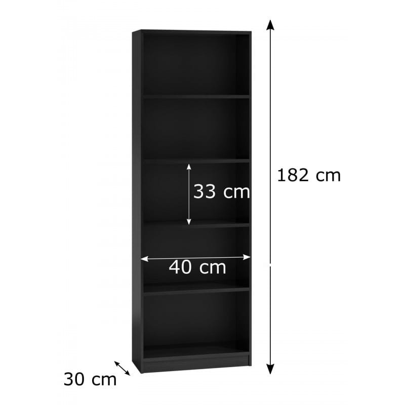 Regał z półkami 40cm Czarny